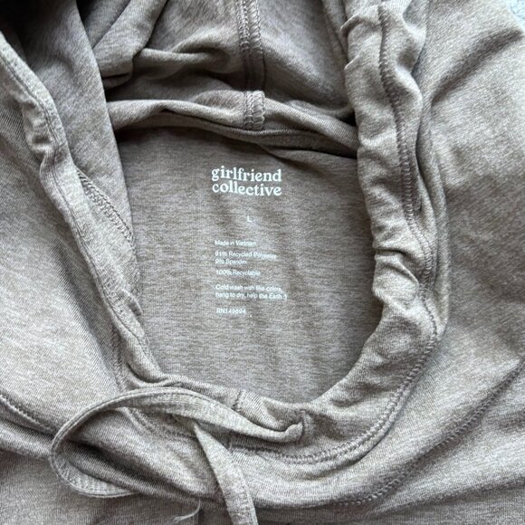 Girlfriend Collective Womens Cropped Hoodie - RESET collection - tan - large - Picture 4 of 7